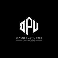 DPU letter logo design with polygon shape. DPU polygon and cube shape logo design. DPU hexagon vector logo template white and black colors. DPU monogram, business and real estate logo.