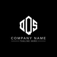 DQS letter logo design with polygon shape. DQS polygon and cube shape logo design. DQS hexagon vector logo template white and black colors. DQS monogram, business and real estate logo.