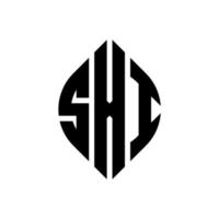 SXI circle letter logo design with circle and ellipse shape. SXI ellipse letters with typographic style. The three initials form a circle logo. SXI Circle Emblem Abstract Monogram Letter Mark Vector. vector