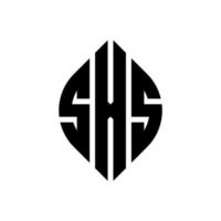 SXS circle letter logo design with circle and ellipse shape. SXS ellipse letters with typographic style. The three initials form a circle logo. SXS Circle Emblem Abstract Monogram Letter Mark Vector. vector