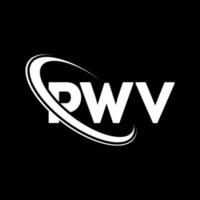 logotipo de pvv. carta pwv. diseño del logotipo de la letra pwv. logotipo de iniciales pwv vinculado con círculo y logotipo de monograma en mayúsculas. tipografía pwv para tecnología, negocios y marca inmobiliaria. vector