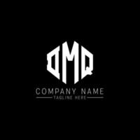 DMQ letter logo design with polygon shape. DMQ polygon and cube shape logo design. DMQ hexagon vector logo template white and black colors. DMQ monogram, business and real estate logo.