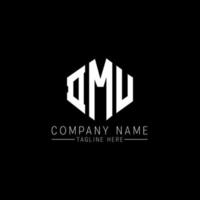 DMU letter logo design with polygon shape. DMU polygon and cube shape logo design. DMU hexagon vector logo template white and black colors. DMU monogram, business and real estate logo.