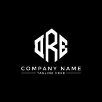 DRE letter logo design with polygon shape. DRE polygon and cube shape logo design. DRE hexagon vector logo template white and black colors. DRE monogram, business and real estate logo.