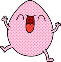 quirky comic book style cartoon egg vector