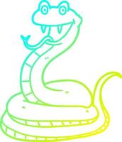 línea de gradiente frío dibujo serpiente feliz de dibujos animados vector