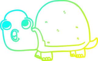 cold gradient line drawing cartoon shocked turtle vector