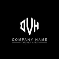 DVH letter logo design with polygon shape. DVH polygon and cube shape logo design. DVH hexagon vector logo template white and black colors. DVH monogram, business and real estate logo.