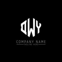 DWY letter logo design with polygon shape. DWY polygon and cube shape logo design. DWY hexagon vector logo template white and black colors. DWY monogram, business and real estate logo.