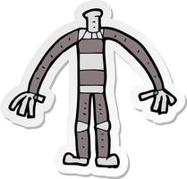 sticker of a cartoon robot body vector