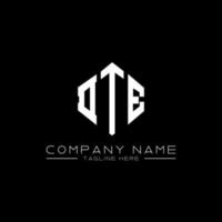 DTE letter logo design with polygon shape. DTE polygon and cube shape logo design. DTE hexagon vector logo template white and black colors. DTE monogram, business and real estate logo.