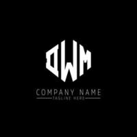 DWM letter logo design with polygon shape. DWM polygon and cube shape logo design. DWM hexagon vector logo template white and black colors. DWM monogram, business and real estate logo.