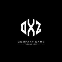 DXZ letter logo design with polygon shape. DXZ polygon and cube shape logo design. DXZ hexagon vector logo template white and black colors. DXZ monogram, business and real estate logo.