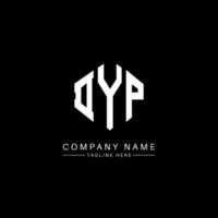 DYP letter logo design with polygon shape. DYP polygon and cube shape logo design. DYP hexagon vector logo template white and black colors. DYP monogram, business and real estate logo.