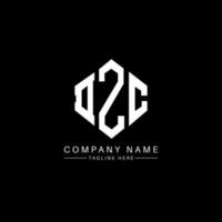 DZC letter logo design with polygon shape. DZC polygon and cube shape logo design. DZC hexagon vector logo template white and black colors. DZC monogram, business and real estate logo.