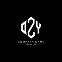 DZY letter logo design with polygon shape. DZY polygon and cube shape logo design. DZY hexagon vector logo template white and black colors. DZY monogram, business and real estate logo.