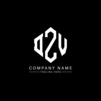 DZV letter logo design with polygon shape. DZV polygon and cube shape logo design. DZV hexagon vector logo template white and black colors. DZV monogram, business and real estate logo.