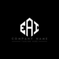 EAI letter logo design with polygon shape. EAI polygon and cube shape logo design. EAI hexagon vector logo template white and black colors. EAI monogram, business and real estate logo.