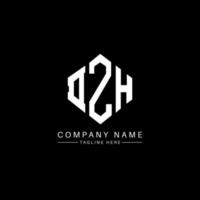 DZH letter logo design with polygon shape. DZH polygon and cube shape logo design. DZH hexagon vector logo template white and black colors. DZH monogram, business and real estate logo.