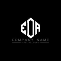 EDA letter logo design with polygon shape. EDA polygon and cube shape logo design. EDA hexagon vector logo template white and black colors. EDA monogram, business and real estate logo.