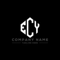 diseño de logotipo de letra ecy con forma de polígono. ecy polígono y diseño de logotipo en forma de cubo. ecy hexágono vector logo plantilla colores blanco y negro. monograma ecy, logotipo comercial e inmobiliario.