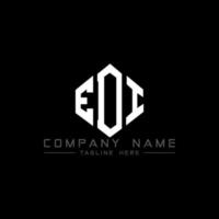 EDI letter logo design with polygon shape. EDI polygon and cube shape logo design. EDI hexagon vector logo template white and black colors. EDI monogram, business and real estate logo.