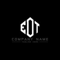 EDT letter logo design with polygon shape. EDT polygon and cube shape logo design. EDT hexagon vector logo template white and black colors. EDT monogram, business and real estate logo.