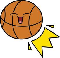 cute cartoon basketball vector