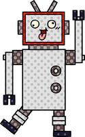 comic book style cartoon crazy robot vector