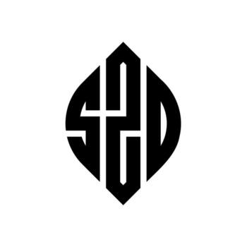 SZD circle letter logo design with circle and ellipse shape. SZD ellipse letters with typographic style. The three initials form a circle logo. SZD Circle Emblem Abstract Monogram Letter Mark Vector. vector