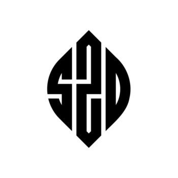 SZO circle letter logo design with circle and ellipse shape. SZO ellipse letters with typographic style. The three initials form a circle logo. SZO Circle Emblem Abstract Monogram Letter Mark Vector. vector