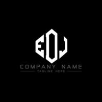 EDJ letter logo design with polygon shape. EDJ polygon and cube shape logo design. EDJ hexagon vector logo template white and black colors. EDJ monogram, business and real estate logo.