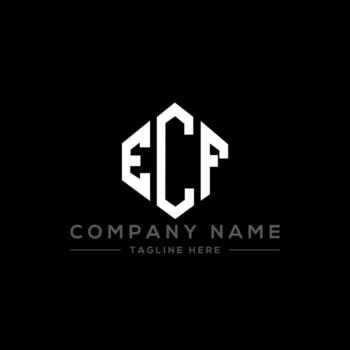 diseño de logotipo de letra ecf con forma de polígono. ecf polígono y diseño de logotipo en forma de cubo. ecf hexágono vector logo plantilla colores blanco y negro. monograma ecf, logotipo comercial e inmobiliario.