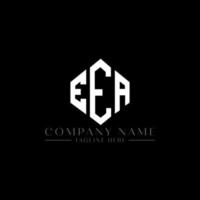 diseño de logotipo de letra eea con forma de polígono. diseño de logotipo en forma de cubo y polígono eea. eea hexágono vector logo plantilla colores blanco y negro. monograma eea, logotipo empresarial y inmobiliario.