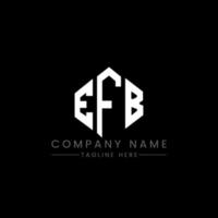 EFB letter logo design with polygon shape. EFB polygon and cube shape logo design. EFB hexagon vector logo template white and black colors. EFB monogram, business and real estate logo.