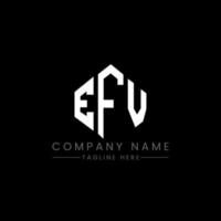 EFV letter logo design with polygon shape. EFV polygon and cube shape logo design. EFV hexagon vector logo template white and black colors. EFV monogram, business and real estate logo.