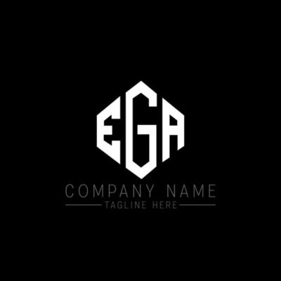 EGA letter logo design with polygon shape. EGA polygon and cube shape logo design. EGA hexagon vector logo template white and black colors. EGA monogram, business and real estate logo.