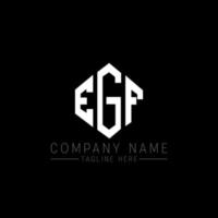 EGF letter logo design with polygon shape. EGF polygon and cube shape logo design. EGF hexagon vector logo template white and black colors. EGF monogram, business and real estate logo.