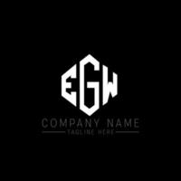 diseño de logotipo de letra egw con forma de polígono. egw polígono y diseño de logotipo en forma de cubo. egw hexágono vector logo plantilla colores blanco y negro. monograma egw, logotipo comercial e inmobiliario.