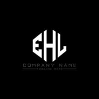 EHL letter logo design with polygon shape. EHL polygon and cube shape logo design. EHL hexagon vector logo template white and black colors. EHL monogram, business and real estate logo.