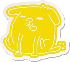 cartoon sticker kawaii of a cute dog vector