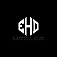 EHD letter logo design with polygon shape. EHD polygon and cube shape logo design. EHD hexagon vector logo template white and black colors. EHD monogram, business and real estate logo.