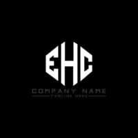 diseño de logotipo de letra ehc con forma de polígono. diseño de logotipo en forma de cubo y polígono ehc. ehc hexágono vector logo plantilla colores blanco y negro. monograma ehc, logotipo empresarial y inmobiliario.