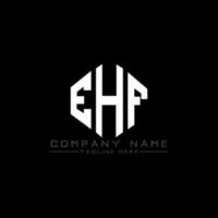 EHF letter logo design with polygon shape. EHF polygon and cube shape logo design. EHF hexagon vector logo template white and black colors. EHF monogram, business and real estate logo.