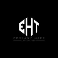 EHT letter logo design with polygon shape. EHT polygon and cube shape logo design. EHT hexagon vector logo template white and black colors. EHT monogram, business and real estate logo.