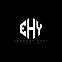 EHY letter logo design with polygon shape. EHY polygon and cube shape logo design. EHY hexagon vector logo template white and black colors. EHY monogram, business and real estate logo.