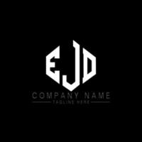 EJD letter logo design with polygon shape. EJD polygon and cube shape logo design. EJD hexagon vector logo template white and black colors. EJD monogram, business and real estate logo.
