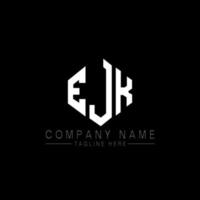 EJK letter logo design with polygon shape. EJK polygon and cube shape logo design. EJK hexagon vector logo template white and black colors. EJK monogram, business and real estate logo.