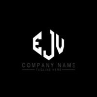 EJV letter logo design with polygon shape. EJV polygon and cube shape logo design. EJV hexagon vector logo template white and black colors. EJV monogram, business and real estate logo.