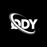 logotipo qdy. letra qdy. diseño del logotipo de la letra qdy. logotipo de qdy iniciales vinculado con círculo y logotipo de monograma en mayúsculas. tipografía qdy para tecnología, negocios y marca inmobiliaria. vector